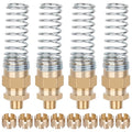 4 Pack 1/2 Hose x 3/8” Male Connector Air Brake Hose Fitting with 8 Pack Fitting Sleeve Tube, Brass DOT End Fitting for Air Brake Systems - size: 1/2" Hose x 3/8" Male, style: 4pcs Connector with Spring Guard