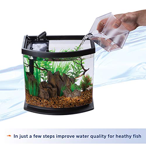 Aqueon LED MiniBow Small Aquarium Fish Tank Kit with SmartClean Technology, Black, 2.5 Gallon - color: Black, size: 2.5 Gallon