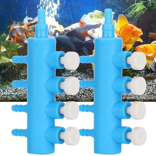 Aquarium Air Control Splitter Valve, 4 Way Connector Distributor for Fish Tank with 6 Way Length, Suitable for 4mm Air Tube, Easy to Use and Widely Used, Made of Plastic - color: 4 Way
