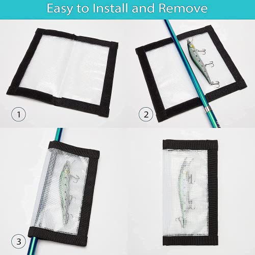 2-8 Pack Fishing Lure Wraps, Resistant Clear PVC Lure Covers for Rod Fabric Hook Protectors - color: 4 Pack