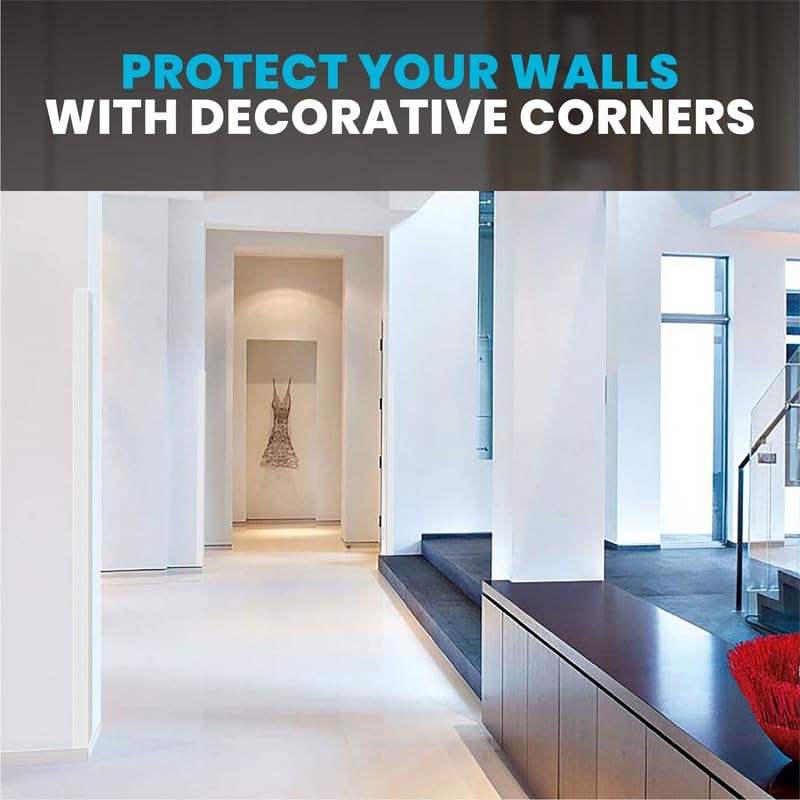 Proflex Wall Corner Protector - White Textured 1 inch x 48 inch - Pack of 6 - Self Adhesive Corner Guards for Walls Edge Protection – Easy to Apply – No Tools Needed - color: White, size: 1 x 48 In - (6PCS)