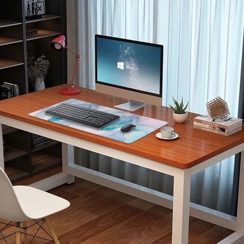 Cyan Blue Marble Desk Pad Mouse Pad,Large XL Mouse Mat with Stitched Edges,Non-Slip Rubber Base Mousepad for Office PC Keyboard Laptop and Home Work Desk Mat(27.5X11.8 in) - color: Light marble