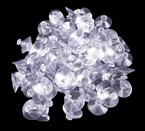 100Pcs Small Suction Cups for Glass - Clear Anti-Slip Pads, No-Hook Plastic Suction Cups for Windows, Table Tops, Home Organization & Festival Decor (Diameter 20mm)