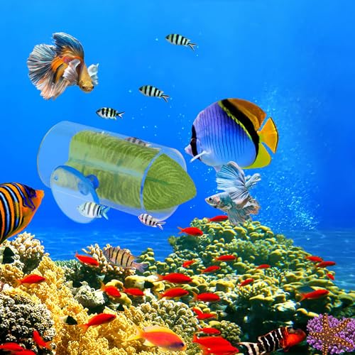NAANEEZOO Betta Tube Tunnel, Hollow Design Fish Cave Hideout with Suction Cup, Safer Toys for Small Fish & Shrimp, Aquarium Decor
