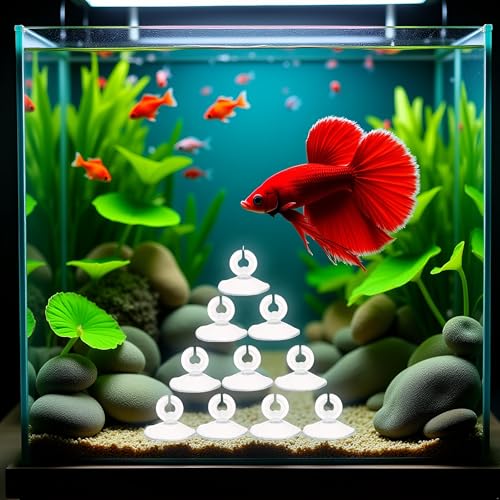 JJLFresheners 10Pcs Aquarium Suction Cup, Transparent Plastic Sucker with Clips Fish for Tank Pipe Hose Tube Holder Fish Tank Suction Cups Aquarium Air Pump Accessories (1.2in)