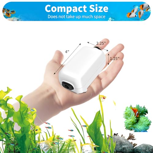 AQUANEAT Aquarium Air Pump, 55gal Fish Tank Bubbler, Adjustable Hydroponic Oxygen Aerator with Air Stone, Airline Tubing, Check Valve