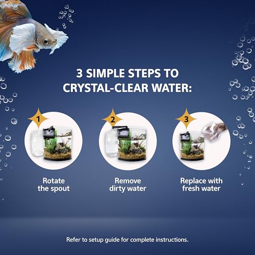 Aqueon LED MiniBow Small Aquarium Fish Tank Kit with SmartClean Technology, Black, 5 Gallon - color: Black, size: 5 Gallon