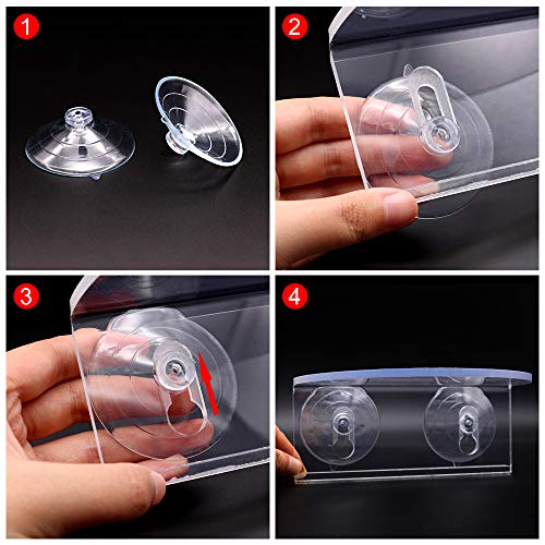 SLSON 2Pack Aquarium Shelf,Transparent Acrylic Ledge Plants Holder for Substrate and Live Plants,with Strong Suction Cups for Fish Tank Multi-layer Decorations