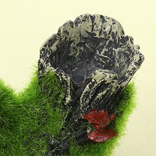 Gigicloud Resin Moss Tree House Fish Shrimp Hiding House Aquarium Fish Tank Decoration Accessories Artificial Resin Log Tree Branch with Moss Fish Tank Decoration - color: 2008 Tree Head