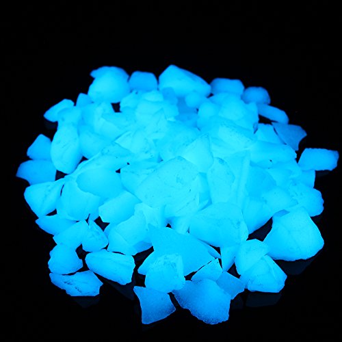 Shiny Stone Aquarium Gravel Sand, Sky Blue, 8-15mm | Glow in The Dark - color: Sky Blue, size: 8-15mm