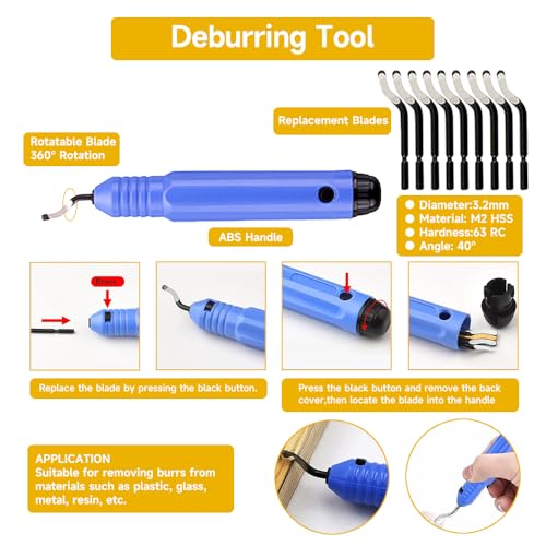 Anyman 42PCS 3D Printer Tools Kit, 3D Printer Accessories with Deburring Tool, Diamond Files, Pliers, Carving Knife Set and Scraper for 3D Print Removal, Smoothing, Finishing, Model Building