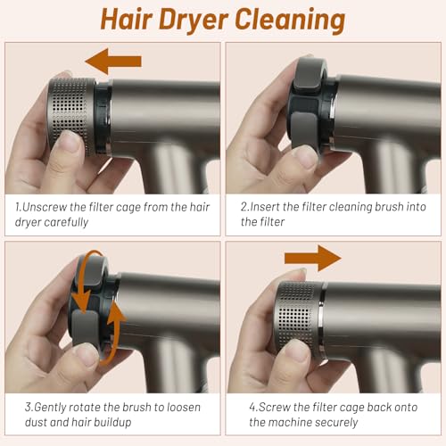 Filter Cleaning Brush Replacement for Shark Flex Style Attachment, Filter Cleaning Brush Compatible with Shark Flexfusion/Glam/Speedstyle Hair Dryer Attachment