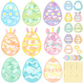 Renbuzhu 48PCS Easter Crafts Bulk: Eggs Paper Suncatchers DIY Kit for Activities Decorations, Window Stained Glass Effect Art Ornaments - style: easter egg