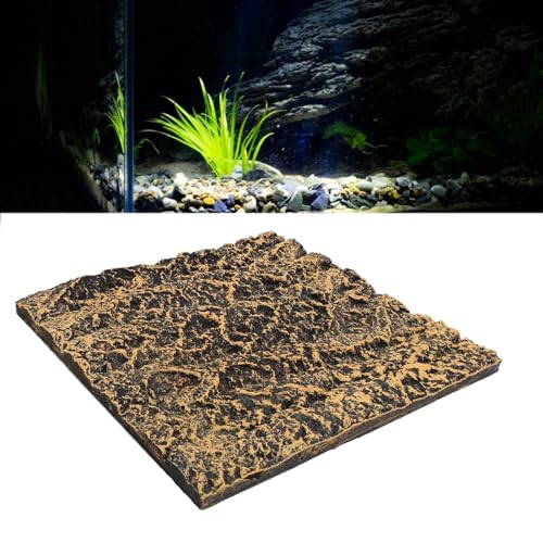 AYNEFY Reptiles Reptile Decorative Supplies, Rock Terrarium Background 3D Rock Stone Background Decorations Backdrop for Fish Reptiles Amphibians Turtles Reptile (27 * 26.8cm) - size: 27*26.8cm