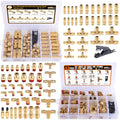 CheeMuii 78 Pcs Brass DOT Air Line Fittings Kit Push Lock DOT Air Fittings 2-IN-1 43+35 Pcs Push to Connect Fittings NPT Thread & Quick Connect Air Hose Fittings Assortment - size: 78PCS