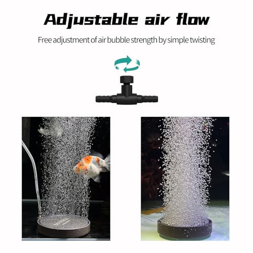 Fish Bubbler for Aquarium Fish Tank, 5.1 Inch Dissolved Oxygen Aerator Stone Aquarium Air Stones Kit Oxygen Bubbler with Airline Tubing and Check Valve Accessories
