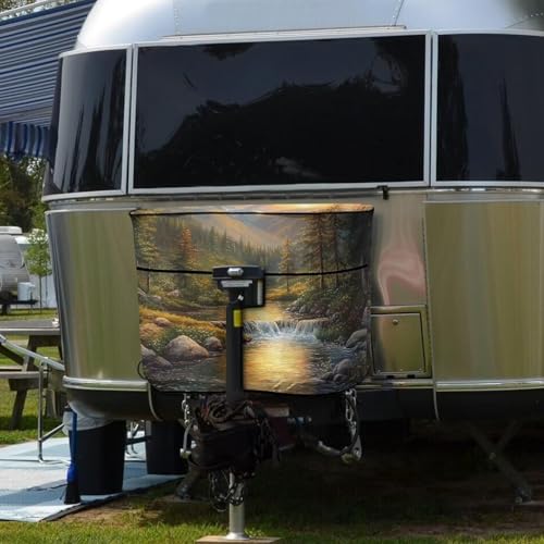 Camping Stream Travel Trailer Propane Tank Cover Tanks Dust-Proof Sun Protection Fit for Gas Dual 20lb Weather Resistant Cylinder Cover - color: Camping Stream, size: S(20LB)