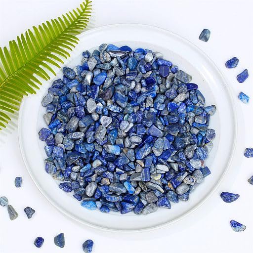 YATOJUZI Lapis Lazuli 1LB Aquarium Gravel Rocks Bulk Wholesale Tumbled Crystals Stones Chips Crushed Reiki Energy Balancing Gemstones for Planters Vase Filler Fountain Fish Tank Potted Decor - color: Lapis Lazuli, size: 1 Pound