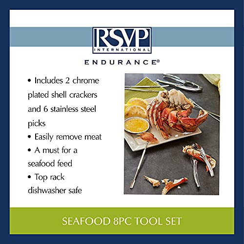 RSVP International Endurance Collection Seafood Tool, Cracking Tools, 8 Piece, Stainless Steel - size: Cracking Tools, 8 Piece
