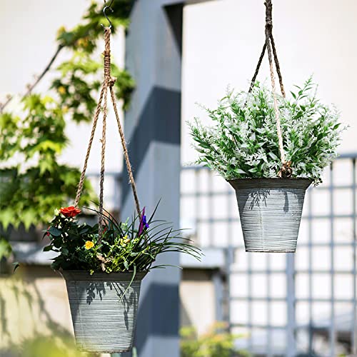 XLFAQXM 8 Pack Artificial Plants Flowers Grass Shrubs No Fade Faux Plastic Flowers Outdoor for Vases Farmhouse Garden Porch Patio Office Indoor Wedding Decoration Greenery Fake Plants (5#White) - color: 5#white