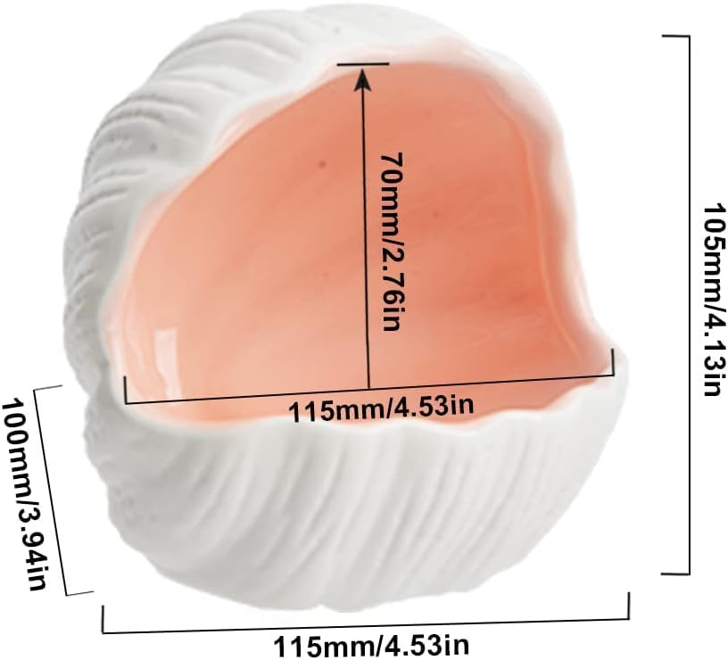RUIAN Cute Aquarium Decorations Ceramic Conch Shell-Shaped House Thematic Betta Fish Tank Accessory Decor Ornament Hideout Cave for Fish Playing or Hiding,Hamster House,Craft Projects (Pink) - color: Pink