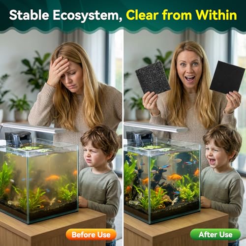 Borlech Aquarium Bio Filter Sponge Pad - Cut-to-Size Aquarium Filter Media for Fish Tank, Pond, Sump - Mechanical & Biological Filtration (18.5"x18.5"x0.8", 35PPI, 2 Pack) - size: 18.5"x18.5"x0.8" (35PPI) 2 PACK