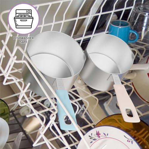 CuttleLab Measuring Cups and Measuring Spoons Set of 14 - Stainless Steel Measuring Cups and Spoons Set, Includes 1/8 Teaspoon Measuring Spoon, 1/8 Cup Measuring Cup, Leveler Dry (14,Cotton Candy) - color: Cotton Candy