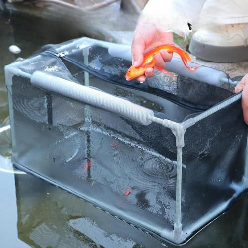 Qianly Separation Net Aquarium Breeder Net Isolation Box Nylon Mesh Isolation Mesh Box Fish Breeder Box with Zipper Suitable for Isolating Sick Fish - size: 32x17x17cm