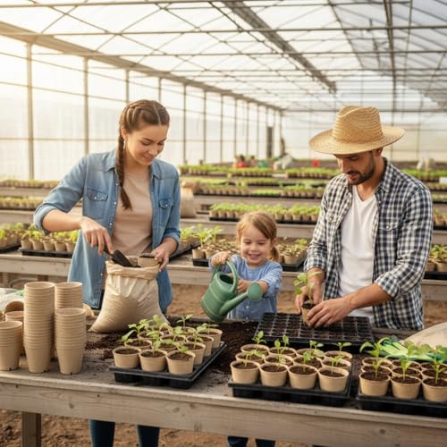 YESIACE Peat Pot, 126 Packs 3.15 Inch Seed Starting Pots with Drainage Holes Round Nursery Pot, Biodegradable Round Plant Seed Starter Peat Pots Germination Seedling Trays - size: 3.15 inch Round