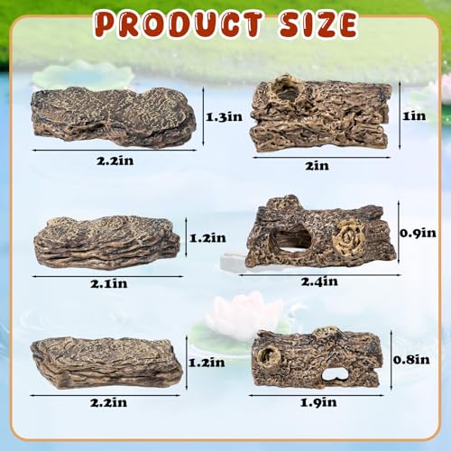 Warmtree 6 Pcs Diorama Rocks Artificial Tree Stump Miniature Stone for Diorama Supplies Micro Train Landscape Mini Garden Figurines Fish Tank Decor Cave Terrarium