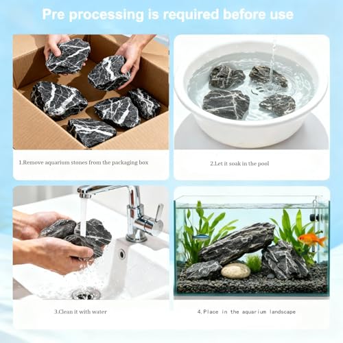 5LBS Aquarium Rocks Seiryu Stone Natural Hardscape Stone for DIY Aquariums, Fish Tanks, Bonsai, Paludarium Amphibian Enclosures (5Lb (3-8 inch), Seiryu Stone) - size: 5Lb (3-8 inch)