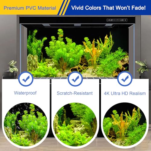 Aquarium Background & Fish Tank Background – Ultra HD Static Cling, Tape-Free, Vibrant Underwater Scene for Stunning Aquarium Decorations 23.6 X 70.8 Inches - color: Green plants, size: 23.6 X 70.8 Inches