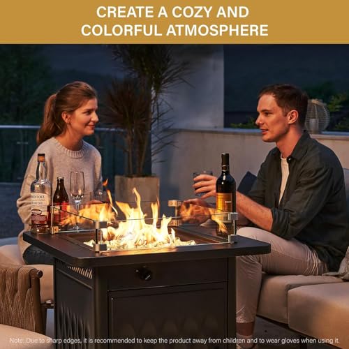 NUPICK 20 Pound Fire Glass for Fire Pit, 1/2 Inch Tempered Reflective Fire Glass for Propane Fire Pit & Gas Fireplace, Gold Rock - color: Gold, size: 20 Pound (1/2")