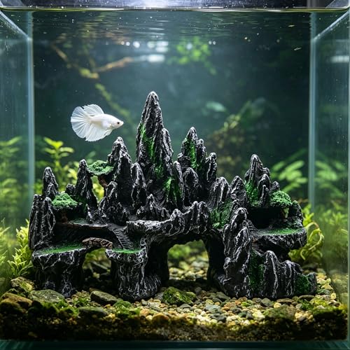 M2cbridge Aquarium Mountain View Ornaments Large Rockery Fish Tank Stone Landscaping Decorations (Garden Mountain)