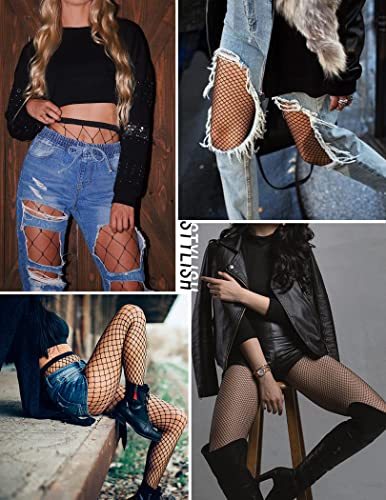 Avidlove Fishnet Stockings for Women Footless High Waist Fishnets Tight | Thigh High Stockings, Open Toe, High Stretch, Comfortable, Gothic Costume, Rave Outfits, for Cosplay, Halloween - color: Black-b3