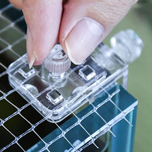 2 Pieces Fish Tank Screen Net Holder Clamp Anti-Jump Net Mounting Clip Multifunctional Transparent Acrylic Clamps Fish Tank Glass Cover Clips