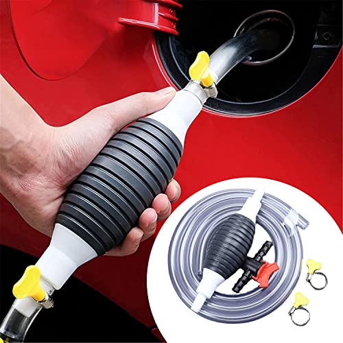 Multifunction Liquid Sucker Pump, Manual Fuel Transfer Pump Gasoline Siphone Hose, Portable Siphon Pump For Gasoline Diesel And Other Liquid Water, with 3.2/6.5/9.8ft Siphon Hose. (9.8 ft) - size: 9.8 ft