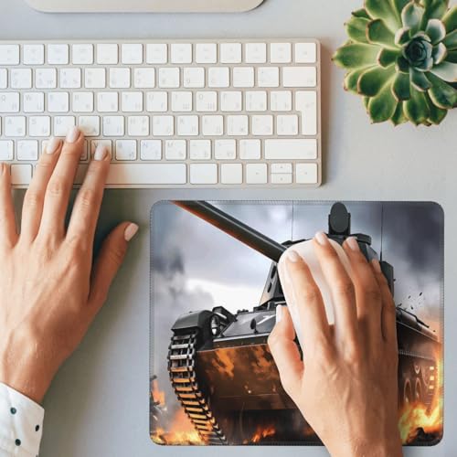 Military Tank Fashion Mouse Pad,Pad Mousepads with Non-Slip Rubber Base for Laptop Desktop Computer, 7 X 8.6 in - color: Military Tank, size: 7L x 8.6W inches