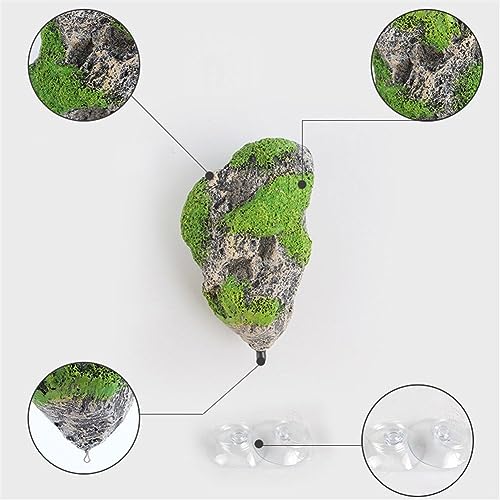 Zerodis Artificial Suspended Rock,Floating Moss Rocks Resin Stone Decorations Flying Suspended Stone Decoration(M)