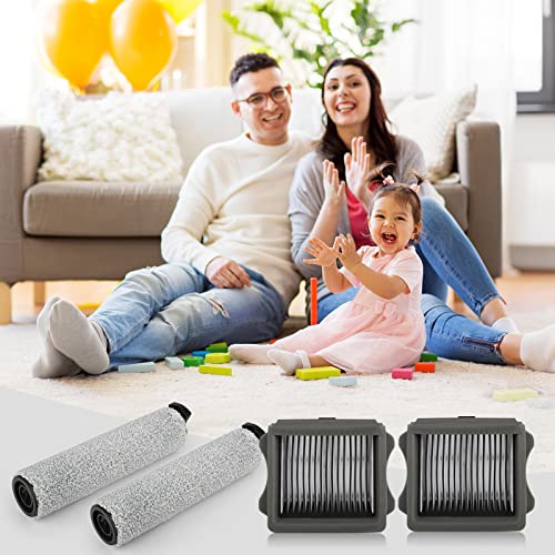 Ifloor3 Roller Brush Replacement for Tineco iFloor 3 and Floor One S3 Cordless Wet Dry Vacuum Cleaner, 2 Brush Roller, 2 HEPA Filters - style: 2+2+1
