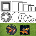 JJUNW 10 Pcs Fish Feeding Rings Set, Floating Aquarium Plant Corral, Round & Square Fish Feeder Rings Fish Tank Aquarium Accessories for Betta (Black)