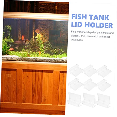 BESPORTBLE 16pcs Acrylic Aquarium Cover Clips Fish Tank Lid Bracket Supports Clips for Fish Tank Cover Easy to Install Aquarium Accessories