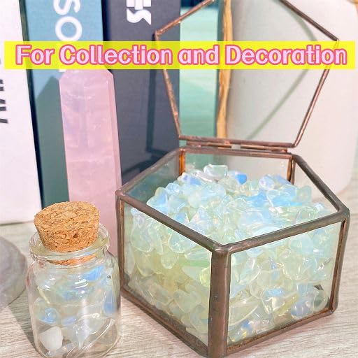 YATOJUZI Opal Aquarium Gravel Rocks Bulk Wholesale Tumbled Crystals Stones Chips Crushed Reiki Energy Balancing Gemstones for Planters Vase Filler Fountain Fish Tank Potted Decor 0.44LB - color: Opal, size: 0.44 Pound