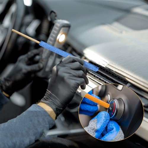 12 Pcs Microfiber Detail Duster Sticks Fan Cleaning Brush Crevice Cleaning Tool AC Vent Cleaner Mini Split Cleaning Kit Fan Blade Cleaner Dusters for Cleaning Home Car Window Blind(Multicolors)