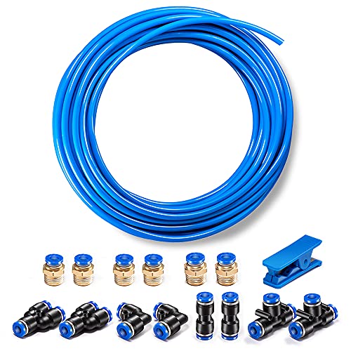 Pneumatic Tubing Blue PU Air hose Pipe Tube Kit 5/16 inch or 8mm OD 5mm ID 39.4ft/12 Meter for Air Line or Fluid Transfer - color: Blue, size: 8mm OD / 5mm ID × 12m