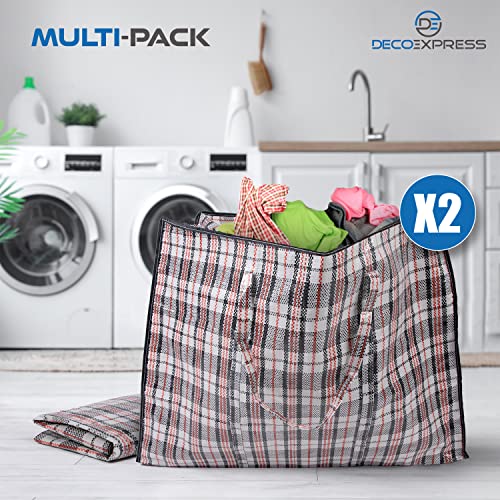 2 Pack Heavy Duty Moving Bags with Strong Zipper & Carrying Handles, 107L/ 28 gal Large Durable Clothes Storage Totes, 88 lbs Packing Moving Boxes, Closet Organizers and Storage (29.9x23.2x29.4 IN) - size: Pack of 2