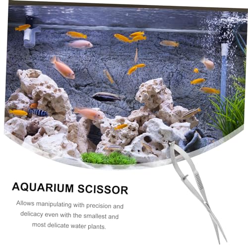 TOYANDONA Aquarium Spring Scissors Professional Aqua Plant Clipper for Cleaning and Trimming Water Grass Accessories Fish Tanks Durable and Flexible Design