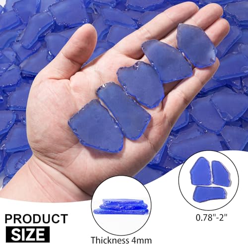 Keedolla Tumbled Sea Glass for Crafts - 10 OZ Flat Frosted Seaglass Pieces for DIY Art Crafts, Vase Filler, Beach Weddings, Aquarium and Home Decor - Cobalt Blue - color: Cobalt Blue, size: 10 OZ / 0.63 LB