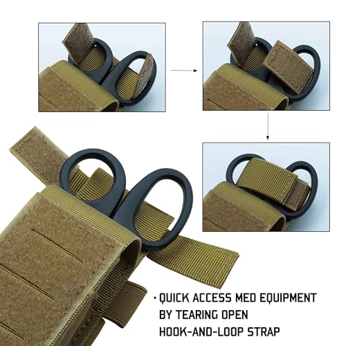 Upgrade 1000D Laser Cut Molle Tourniquet Holder, Heavy Duty Tactical Molle Tourniquet Pouch Holder - color: Pouch-Tan