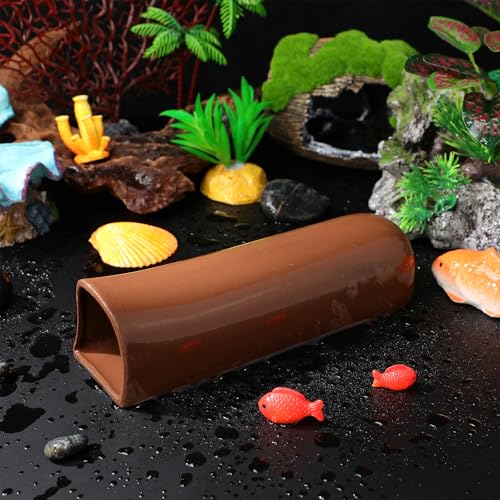 KESYOO Large Ceramic Fish Tank Tunnel Shelter for Shrimp and Bottom Fish - Reusable Aquarium Decoration - Safe Hideout for Aquatic Habitat and Pet Breeding